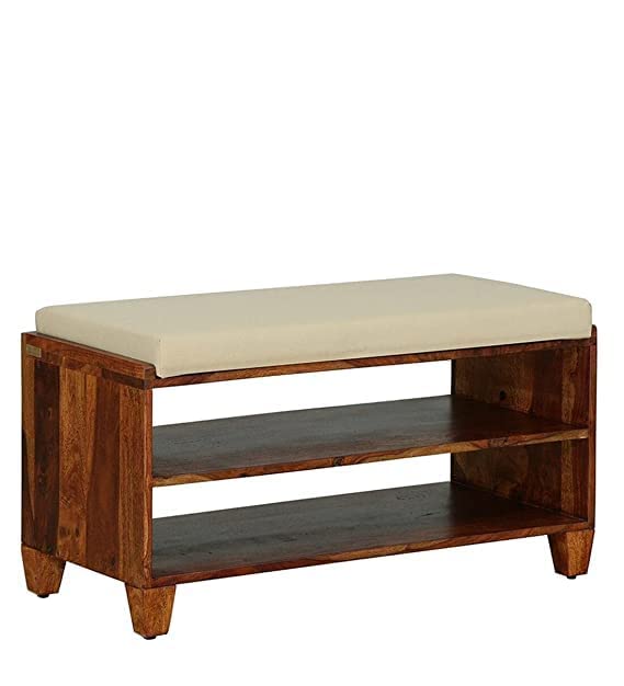 Solid Sheesham Tier Shoe Rack Organizer Wooden | Sheesham Wood Shoe Rack with Seat | Shoe Rack for Home | Hall 
