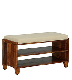 Solid Sheesham Tier Shoe Rack Organizer Wooden | Sheesham Wood Shoe Rack with Seat | Shoe Rack for Home | Hall 