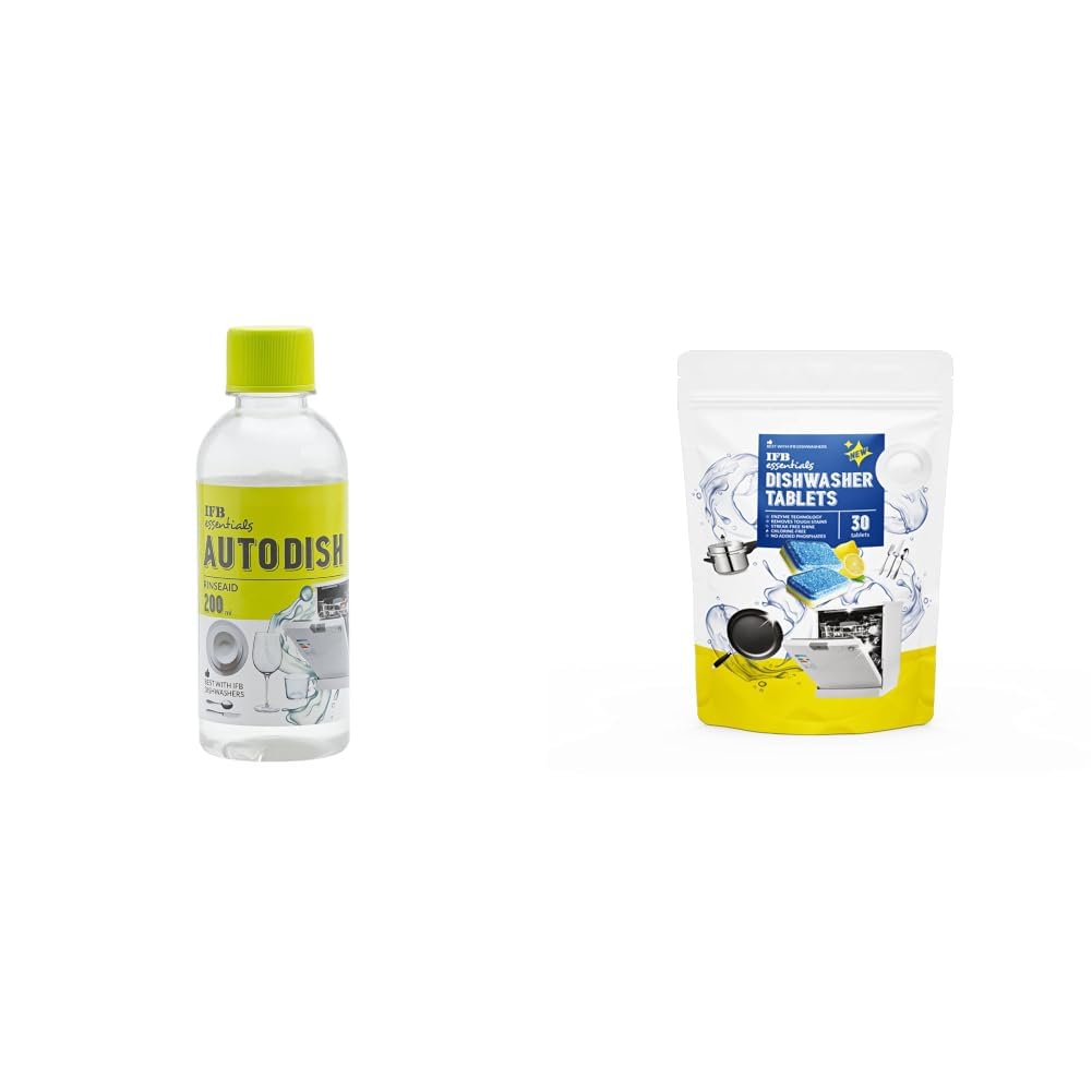 IFB Essentials Autodish Dishwasher Rinse Aid | Formulated by Dishwasher Experts | Spotless Shine & Faster Drying | Preve