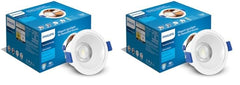 Philips 7 Watt White Reflector Led Ceiling Cob Round Spot Light with Focused Beam (Pack of 2)