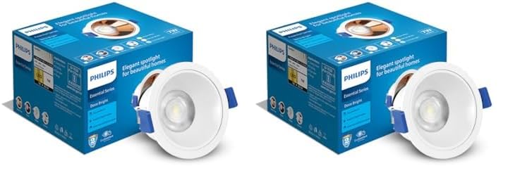 Philips 7 Watt White Reflector Led Ceiling Cob Round Spot Light with Focused Beam (Pack of 2)