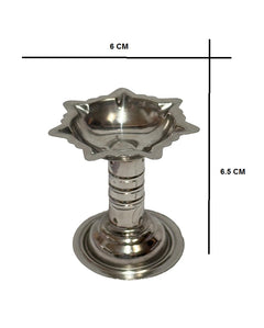 Dynore Stainless Steel Diya/Samai/Lamp/Deepak for Pooja, Puja Articles, Gifts and Home Decore- Set of 2 Pcs
