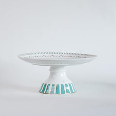 Magique by The Wishing Chair x ClayCraft : Portrait of a Rose Ceramic Cake Stand | 10 Inch Floral Pedestal for Cakes Cupcakes Desserts | Elegant Serving Stand for Parties Weddings Home