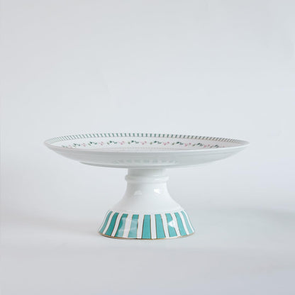 Magique by The Wishing Chair x ClayCraft : Portrait of a Rose Ceramic Cake Stand | 10 Inch Floral Pedestal for Cakes Cupcakes Desserts | Elegant Serving Stand for Parties Weddings Home