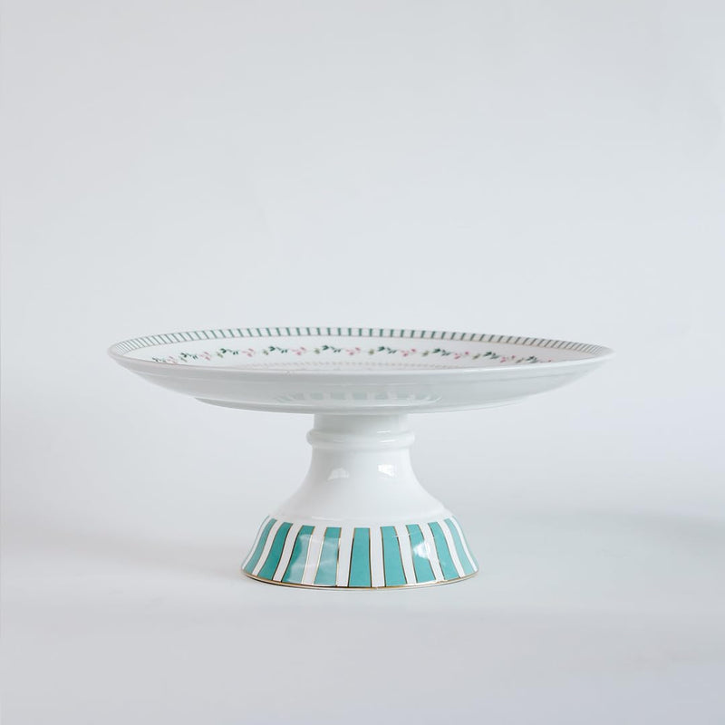 Magique by The Wishing Chair x ClayCraft : Portrait of a Rose Ceramic Cake Stand | 10 Inch Floral Pedestal for Cakes Cupcakes Desserts | Elegant Serving Stand for Parties Weddings Home