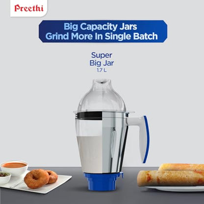 Preethi Blue Leaf Platinum MG 139 mixer grinder, 750 watt, 4 jars includes Super Extractor juicer