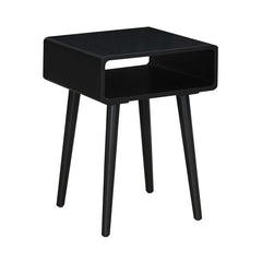 Bedside end Table Open Shelf | Sofa Side Table | Bedroom Table | Tall End Table | Rosewood | Color Black (Brown
