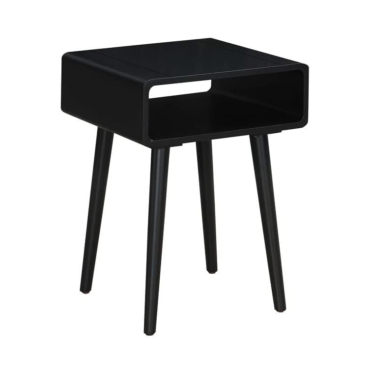 Bedside end Table Open Shelf | Sofa Side Table | Bedroom Table | Tall End Table | Rosewood | Color Black (Brown
