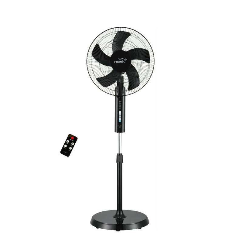 V-Guard Esfera Plus 5 Blade 400 mm BLDC Pedestal Fan with Remote (Black)-1