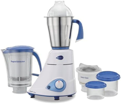 Preethi Eco Plus Mixer Grinder (550 Watt, 3 Jars, White)