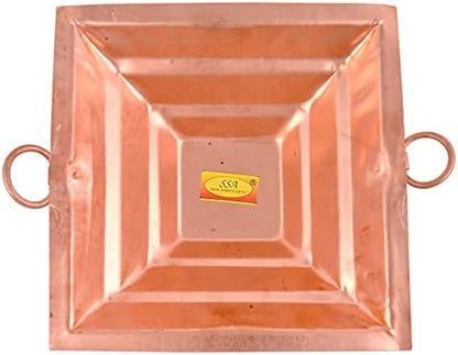 SHIV SHAKTI ARTS Handmade Pure Copper Hawan Kund for Home Puja and Hawan Purpose for Diwali laxmi Pooja Purpose (Small)