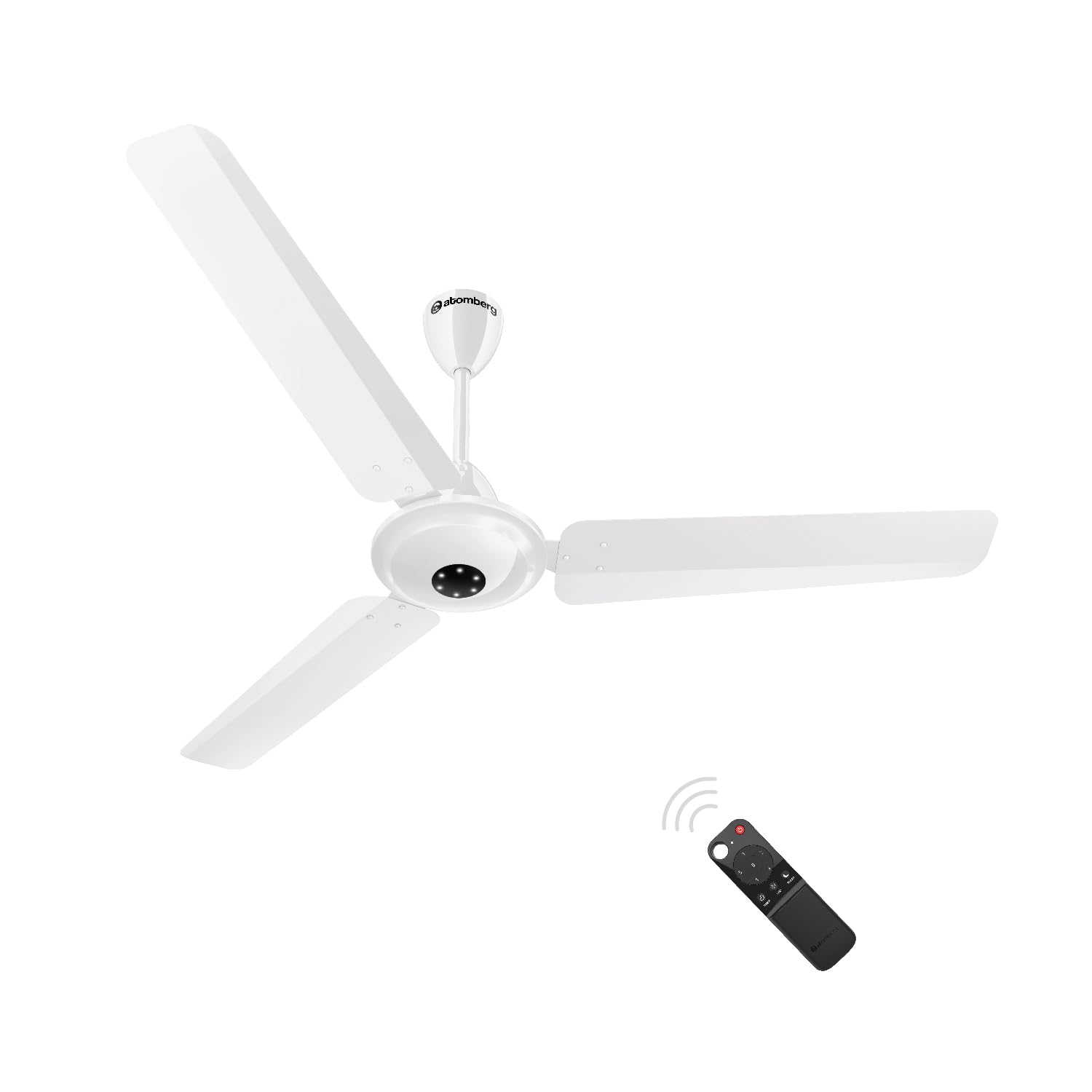 atomberg Efficio Alpha 1200mm BLDC Ceiling Fan with Remote Control | BEE 5 star Rated Energy Efficient Ceiling Fan | High Air Delivery with LED Indicators | 2 Year Warranty (Gloss White)
