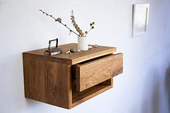 Modern Floating Nightstand with Drawer – Space-Saving Floating Bedside Table with Hidden Storage – Sleek Wall-M