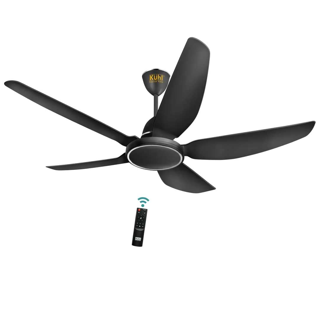 KUHL Brise E5 1320mm Stylish Power Saving BLDC Ceiling Fan with Remote |30 W | 5 Star | Low Noise | IoT- operates via Mobile & Alexa | Reverse Mode |5 Yrs Warranty on Motor | Free Installation | Black