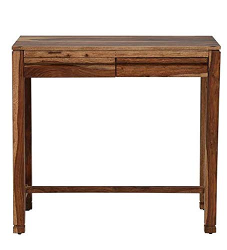 Wooden Study Table in Provincial Teak Finish | Computer Desk | Writing Study Table with 2 Side Drawers Classic 