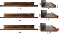 Sheesham Wood Wall Mounted Rustic Large Picture Ledge Floating Wall Shelf - (Set of 3) (36 INCHES)