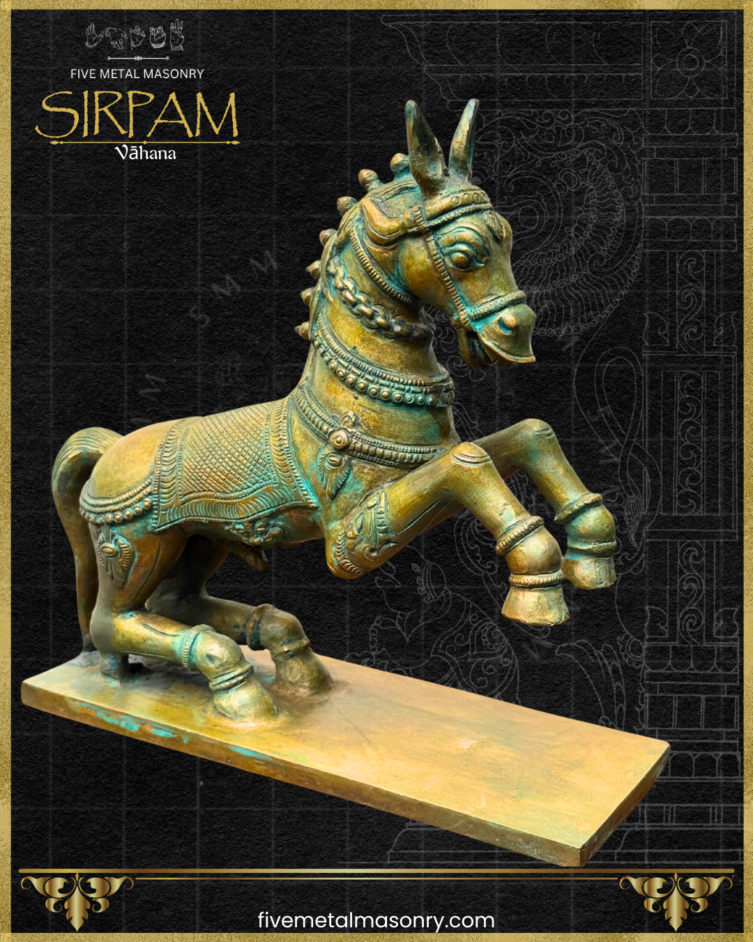 Asva:Horse Panchaloha Bronze Icon - 9" - Sirpam Collection