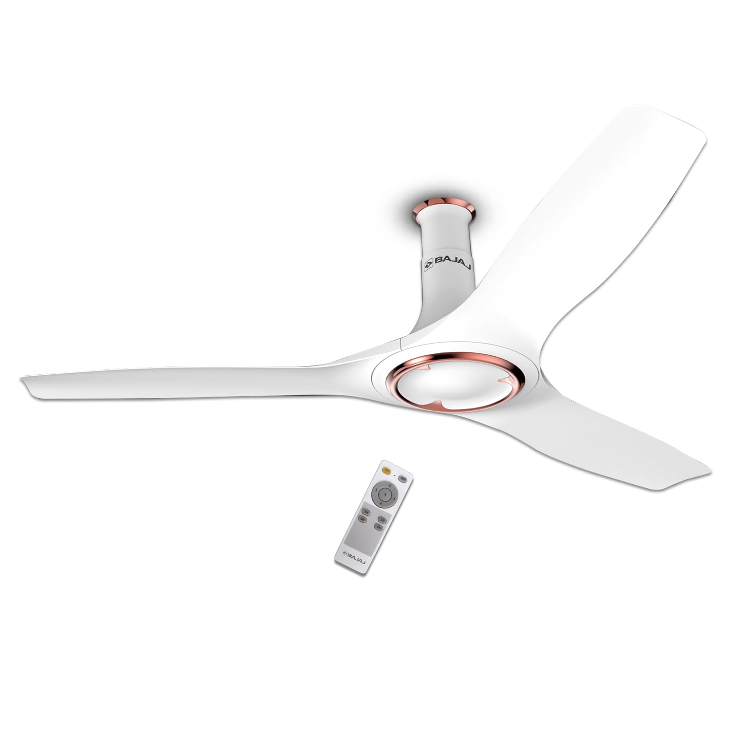 Bajaj Arioso Luxe 1200MM (48") BLDC Ceiling Fans For Home | BEE 5 Stars Rated Energy Efficient | Aerodynamically Designed Blades | Adjustable Canopy | RF Remote | 2-Yr Warranty 【White & Silve】