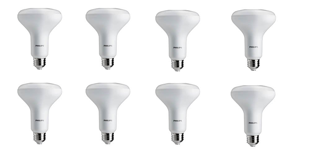 Philips LED Floodlight Pack of 8, 65W Equivalent, Soft White (2700K) BR30 Dimmable, Medium Screw