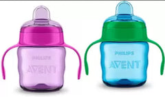 Philips Avent Toddler Spout Cup, 200 Ml, Pack of 2 (1 Blue 1 Pink) Twin Handle, Plastic Material