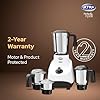 Ultra Apta Mixer Grinder - Fortune White & Black | India’s First Double ball-bearing Motor 550W High Torque with 2 Years Warranty | 204Cu Food-Grade 4 SS Jar, 3 Speed Regular + Pulse