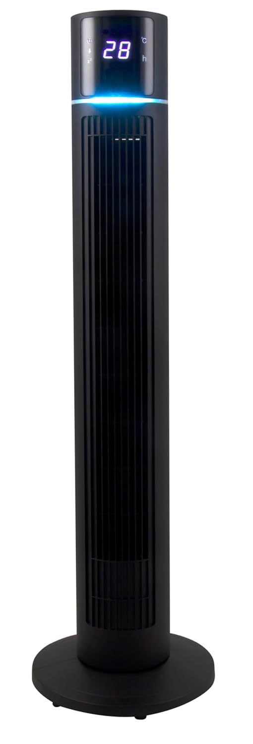 Russell Hobbs Aero Breeze 42" Tower Fan (RTF4200), 60W Powerful Cooling, 70° Wide Airflow Coverage, 4 Smart Modes (AI, Natural, Sleep, Normal), 12-1