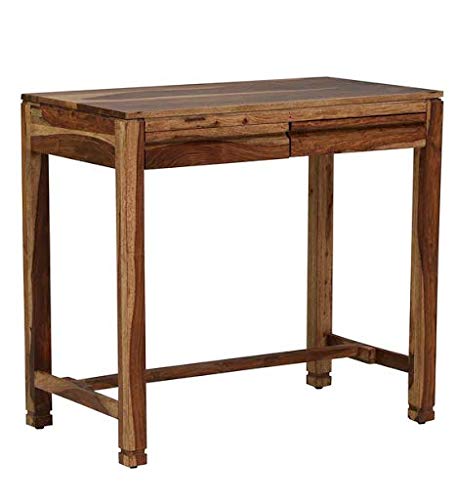 Wooden Study Table in Provincial Teak Finish | Computer Desk | Writing Study Table with 2 Side Drawers Classic 