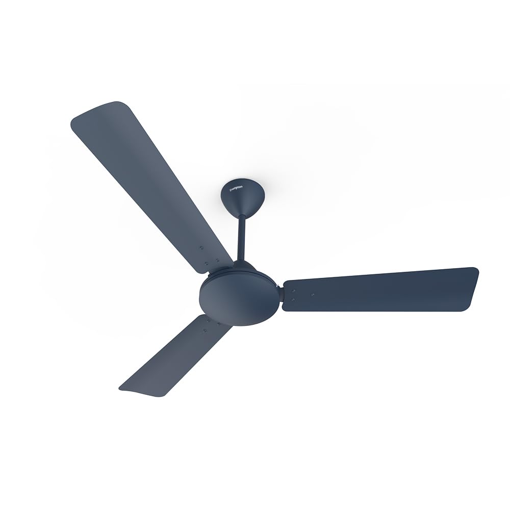 Crompton Jura Prime 1200 mm Decorative Ceiling Fan | BEE Star Rated Energy Efficient | High Speed | Anti-Dust | Active Power Technology | 2 Year Manufacturer Warranty | Denim Blue