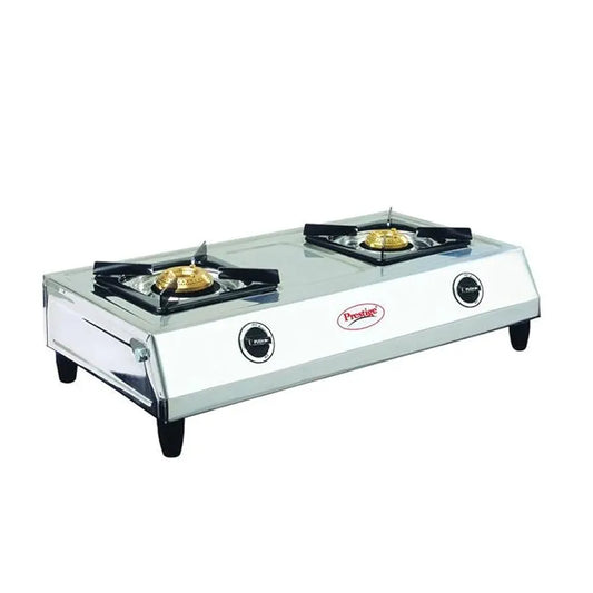Prestige Agni Gas Stove Two Burner, Silver