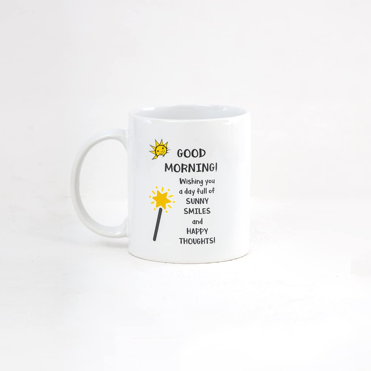 Clay Craft Ceramic Cc Mm1 Swiss Rez1 Microwave Safe Coffee Mug with Good Morning Quote, 300 ML