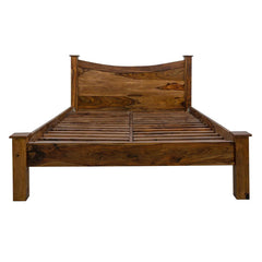 Sierra Curved Bed – Elegant Solid Sheesham Wood Queen Size Bed