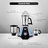 Preethi Taurus Pro Mixer Grinder for Kitchen, 3 Jars 1000 Watt Mixie, Dry and Wet Grinder Jar, 2 Year Warranty, Blue-Black, (Mg-259) Plastic