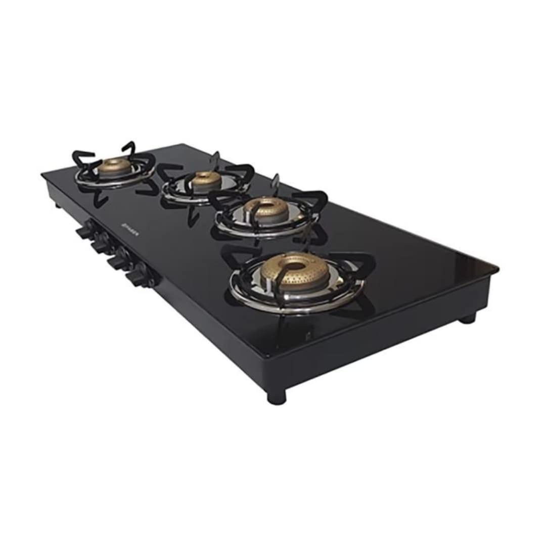 Faber Auto Ignition 4 Burner Glass Gas Stove (Cooktop Jumbo XL AI 4BB) - Black