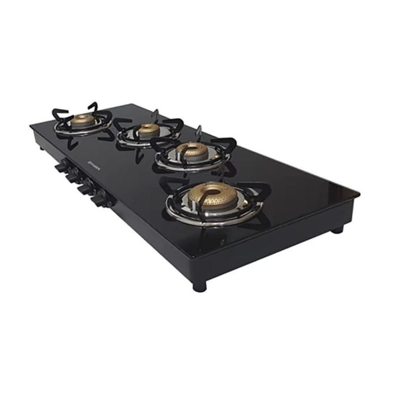 Faber Auto Ignition 4 Burner Glass Gas Stove (Cooktop Jumbo XL AI 4BB) - Black