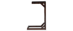 Rosewood C-Shaped Side Table for Living Room, Bedroom, Home Office - Dark Brown Sheesham Wood - L 10.1181 x D 1