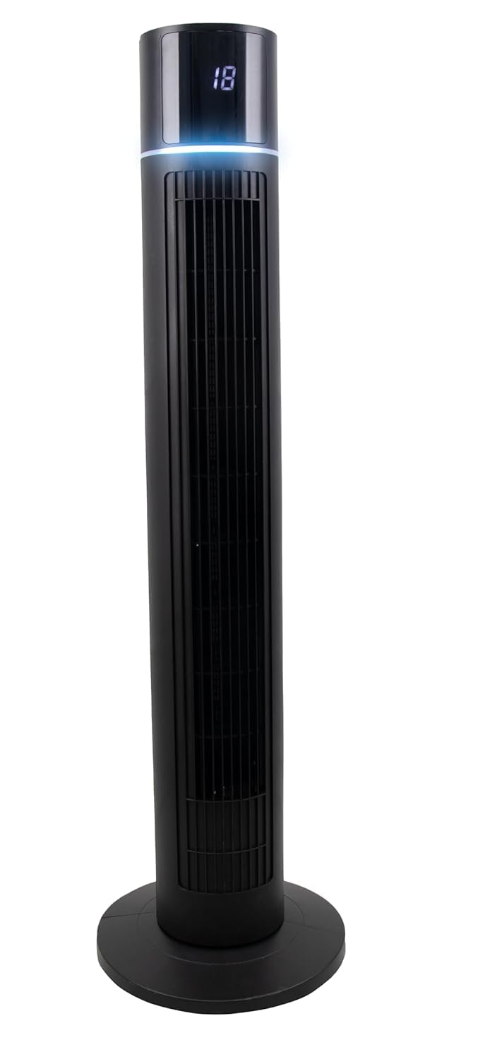 Russell Hobbs Aero Breeze 42" Tower Fan (RTF4200), 60W Powerful Cooling, 70° Wide Airflow Coverage, 4 Smart Modes (AI, Natural, Sleep, Normal), 12-3
