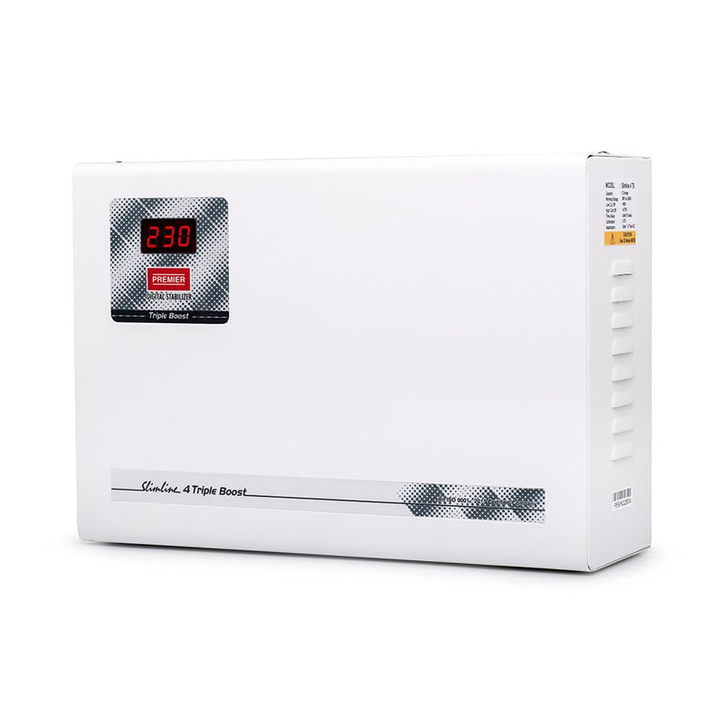 Premier 4 Slimline TB 4090 Air Conditioner Stabilizer - Up to 1.5 Ton | Extreme Voltage Tolerance: 90V-280V | 12 Ampere | Triple Boost Technology
