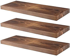 17inch Floating Shelves for Wall, Rustic Rosewood Farmhouse Invisible Shelf Set for Drywall Storage Rack Displa