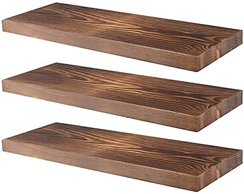 17inch Floating Shelves for Wall, Rustic Rosewood Farmhouse Invisible Shelf Set for Drywall Storage Rack Displa