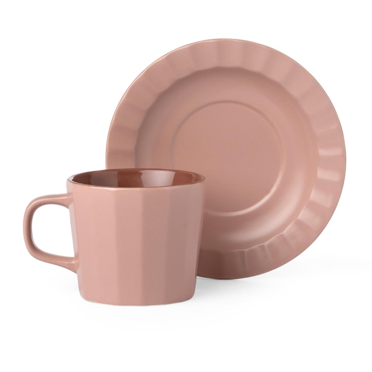 Clay Craft Fine Ceramic Armada Lilac Cups & Saucer, Set of 12, Cups for Tea & Coffee, Gift Set, Elegant Design for Home and Kitchen and Can Be Gifted to Your Loved Ones On Any Occassions