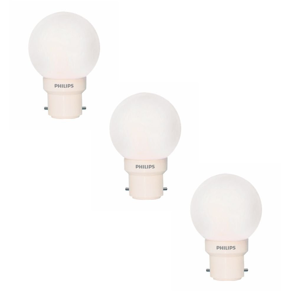 Philips 0.5W B22 LED Bulb, Pack of 3, (Deco Mini) (White, B07BJG6MYH)