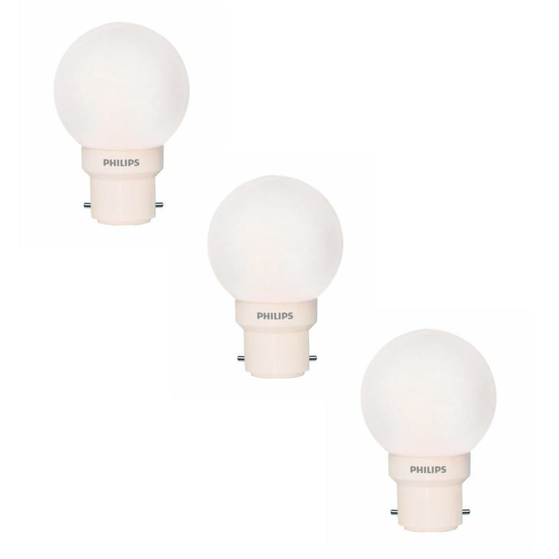 Philips 0.5W B22 LED Bulb, Pack of 3, (Deco Mini) (White, B07BJG6MYH)