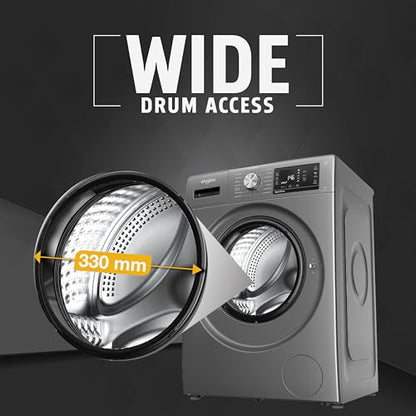 Whirlpool 8 Kg Ozone Technology Inverter Fully Automatic Front Load Washing Machine with In-Built Heater (XO8014BYM52E, Midnight Grey, 100+ Tough Stains, 1400 RPM)