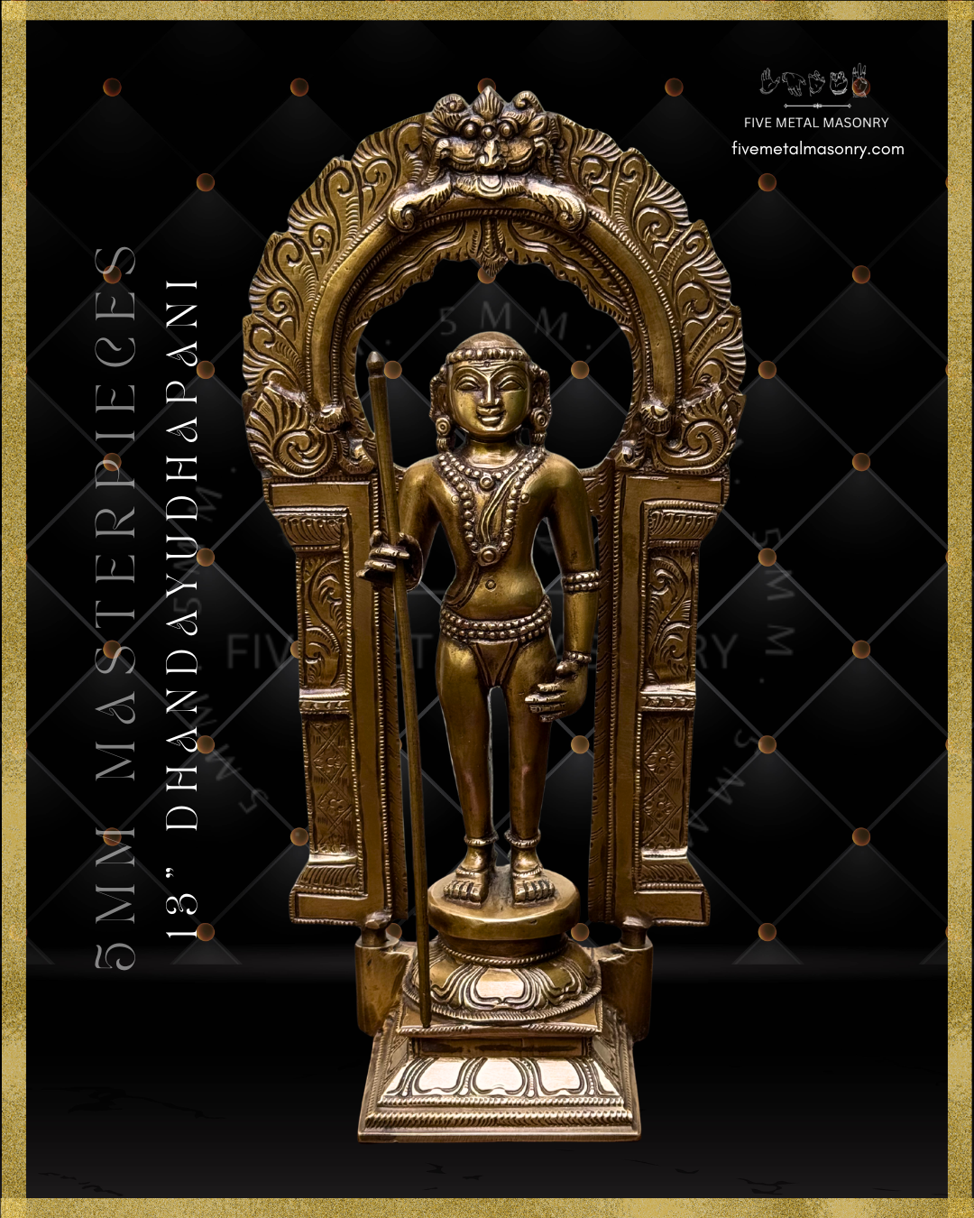 Dhandayudhapani Murugan Panchaloha Bronze Icon - 13" with arch - Masterpieces Collection