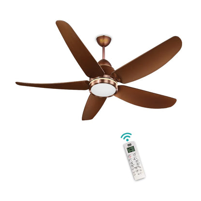 KUHL Luxus C4 1200mm Stylish 65% Power Saving BLDC Ceiling Fan with Remote | Night & Down Light | 29W | BEE 5 Star | Low Noise | IoT Operate via Mobile & Alexa|Reverse Mode|Free Installation | Copper