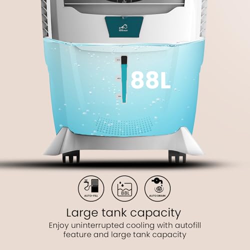 Crompton Ozone 88 Litres Desert Air Cooler for home | Large & Easy Clean Ice Chamber | 4-Way Air Deflection | High Density Honeycomb Pads | Everlast Pump | Auto Fill