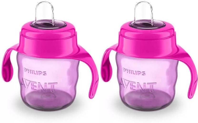 Philips Avent Toddler Spout Cup with Twin Handle Pack of 2 pcs (2 pcs Pink)