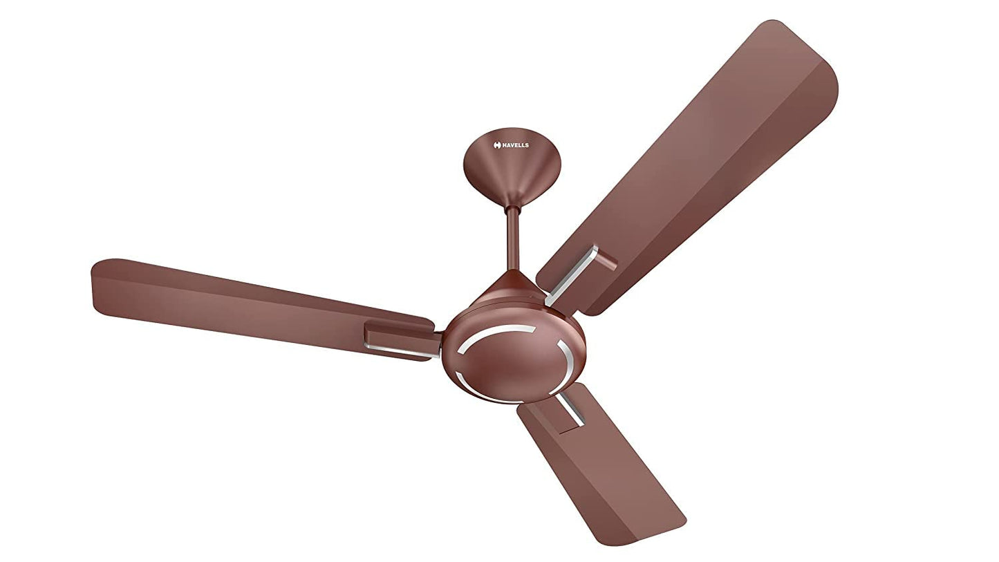 Havells 1200mm Ambrose ES Ceiling Fan|Premium Finish, Decorative Fan, Elegant Look, High Air Delivery, Energy Saving, 100% Pure Copper Motor|2 Year Warranty by Brand|(Pack of 2, Gold Mist Wood) 1 Star