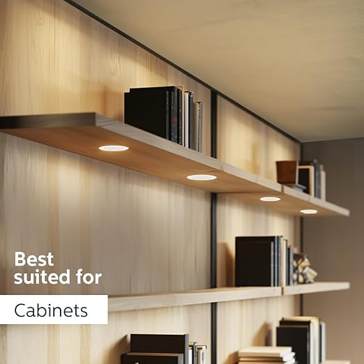 Philips 2W Round LED Spot Light White Body – Energy Efficient Recessed Ceiling Spotlight (Pack of 5)