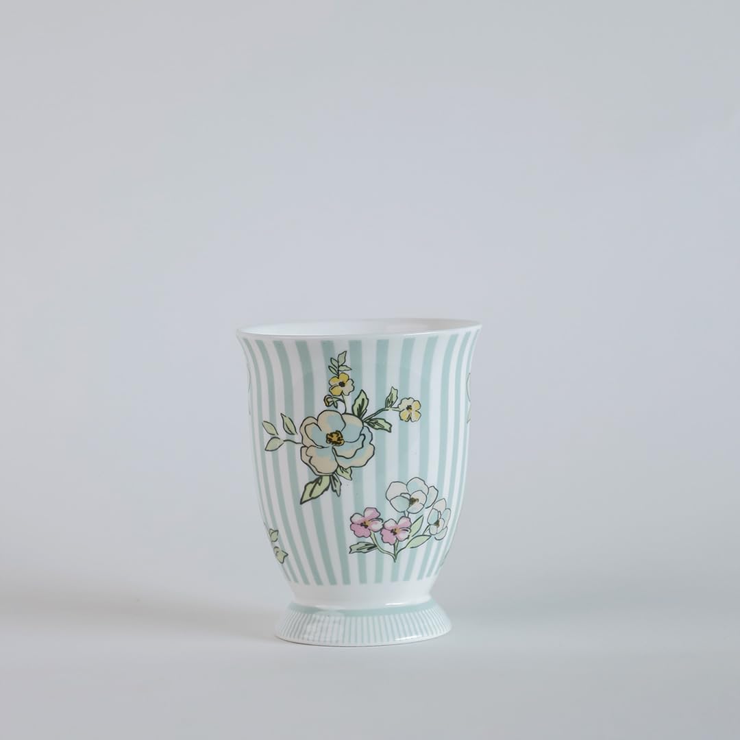 Magique by The Wishing Chair x ClayCraft : Stripe Happy Days Ceramic Coffee Mug 300ml | Fine China Milk Tea Cup | Microwave & Dishwasher Safe | Elegant Mug for Home Office Gifting